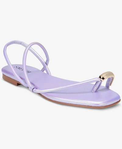 Smash Shoes Women's Charlotte Gold Toe Strappy Flat Sandals - Extended Sizes Available