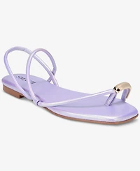 Smash Shoes Women's Charlotte Gold Toe Strappy Flat Sandals - Extended Sizes Available