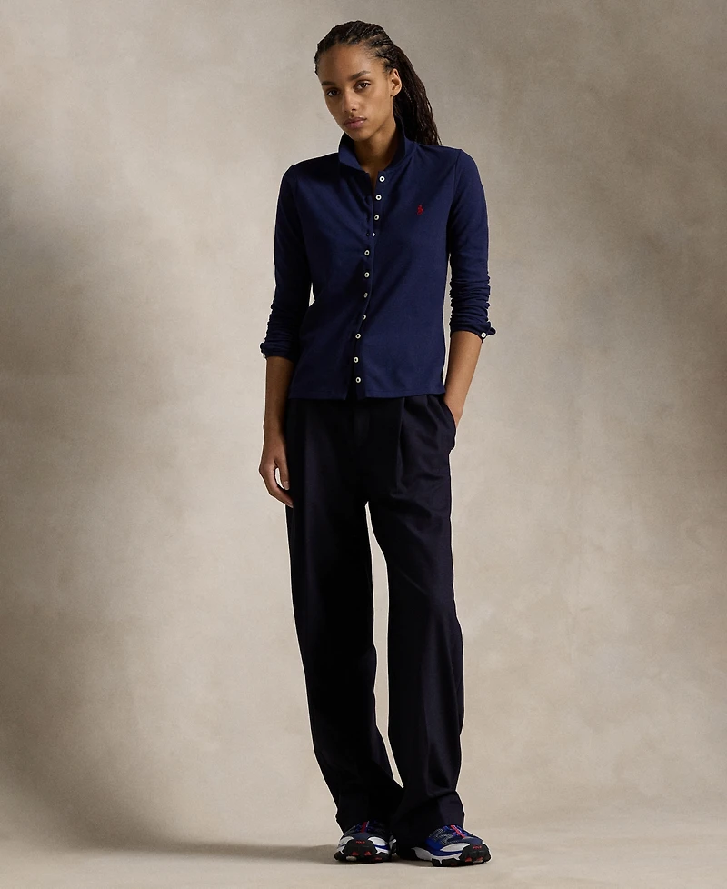 Polo Ralph Lauren Women's Buttoned-Placket Long-Sleeve Polo Shirt