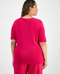 Tahari Asl Plus Knit T-Shirt