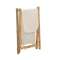 Laundry Basket Cream White 17.7"x21.7"x25" Bamboo
