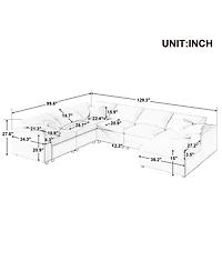 Oversized Modular Sectional Sofa with Ottoman L Shaped Corner Sectional for Living Room, Office, Spacious Space