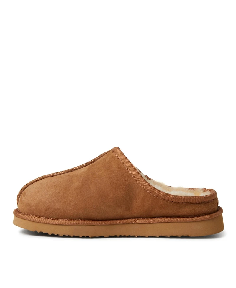 Fireside By Dearfoams Men's Grafton Genuine Shearling Clog Slipper