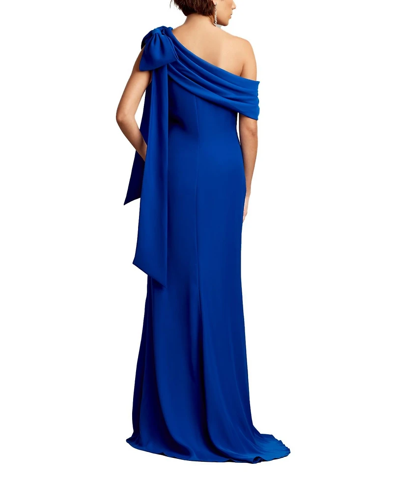 Tadashi Shoji Women's Cassia Bow-Shoulder Crepe Gown
