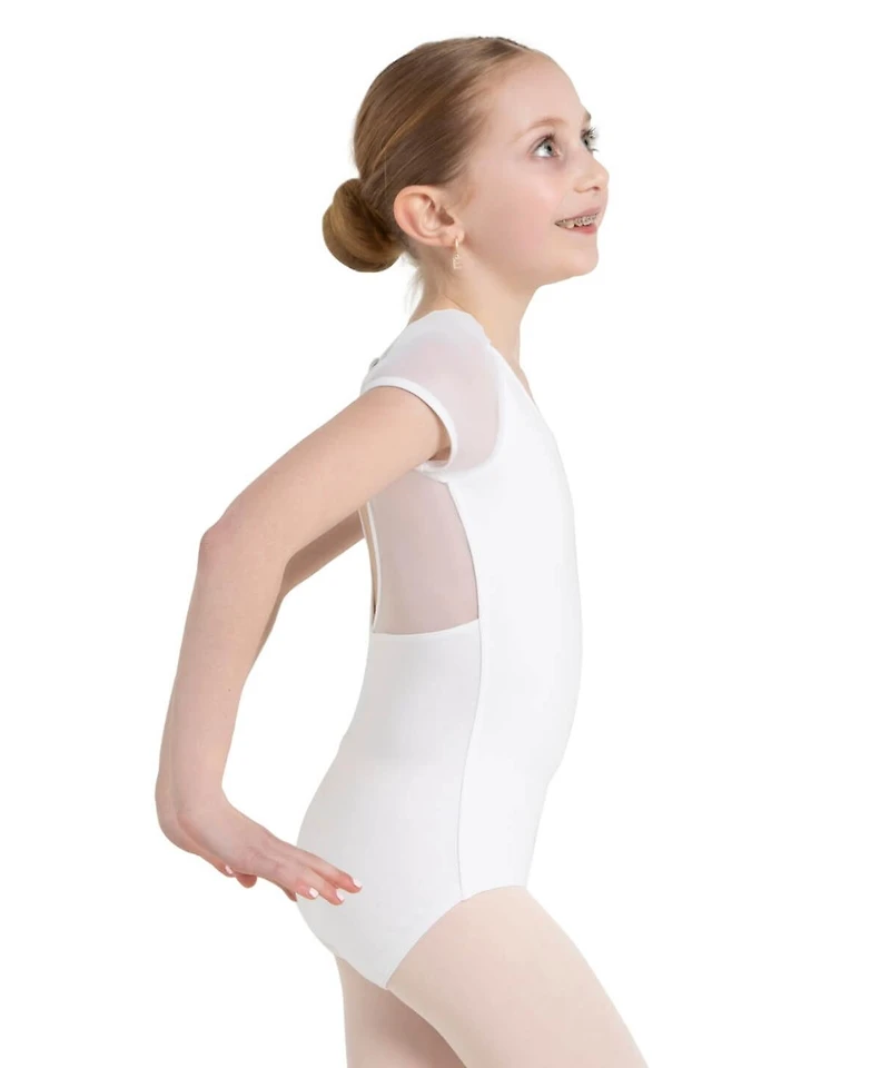 Capezio Girls Puff Sleeve Keyhole Back Leotard