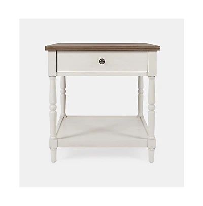 Grafton Farms Country Farmhouse End Table with Drawer