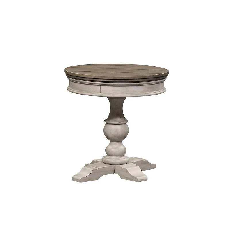 Round Pedestal Chair Side Table