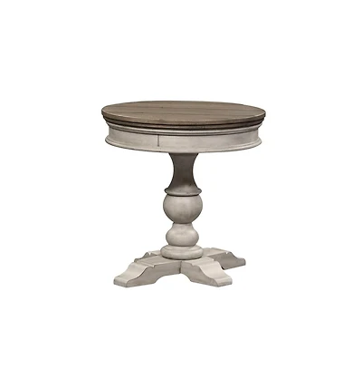 Round Pedestal Chair Side Table