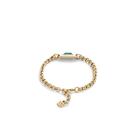 UNOde50 Green Crystal Chain Bracelet