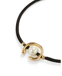 UNOde50 Thread Cultivated Pearl Leather Bracelet