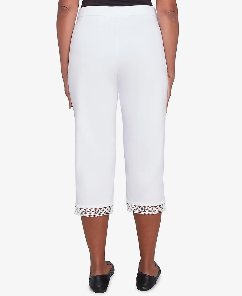 Alfred Dunner Women's Dress Code Comfort Allure Embellished Capri Pants