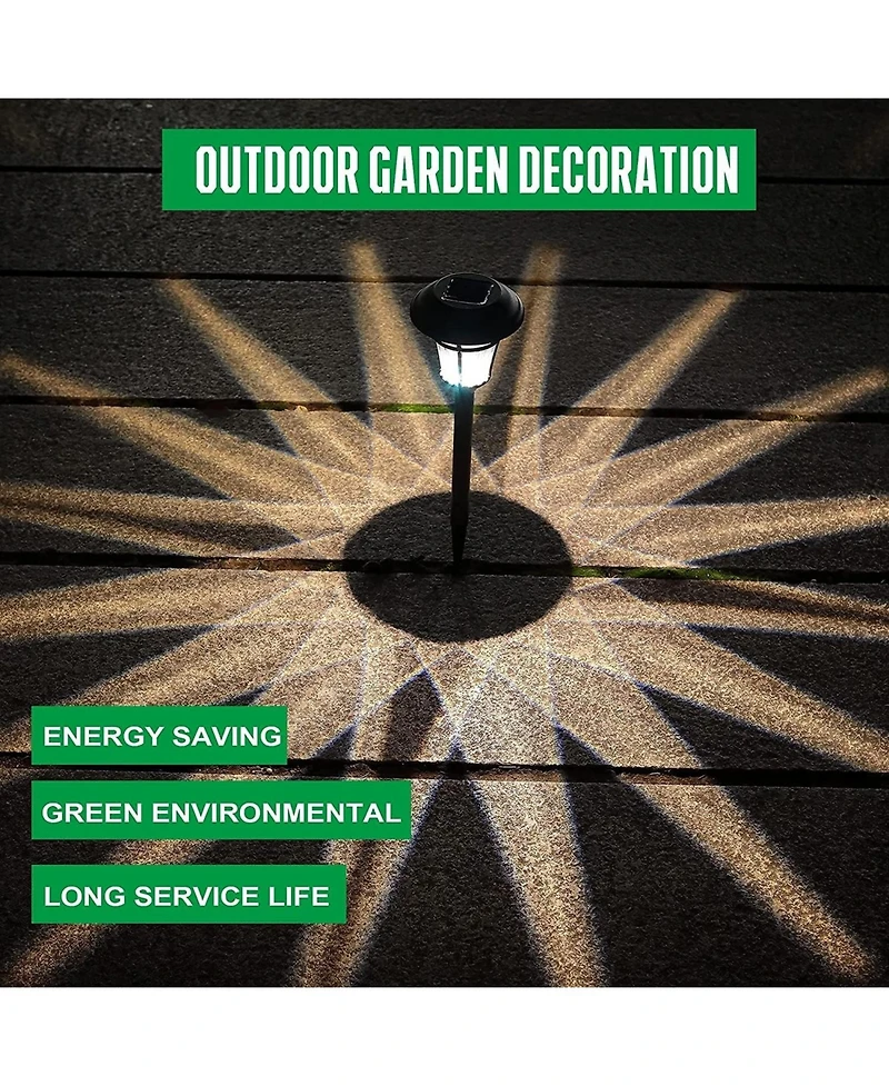 Maggift Solar Garden Path Lights 6-Pack Led Waterproof Outdoor Patio Yard Landscape
