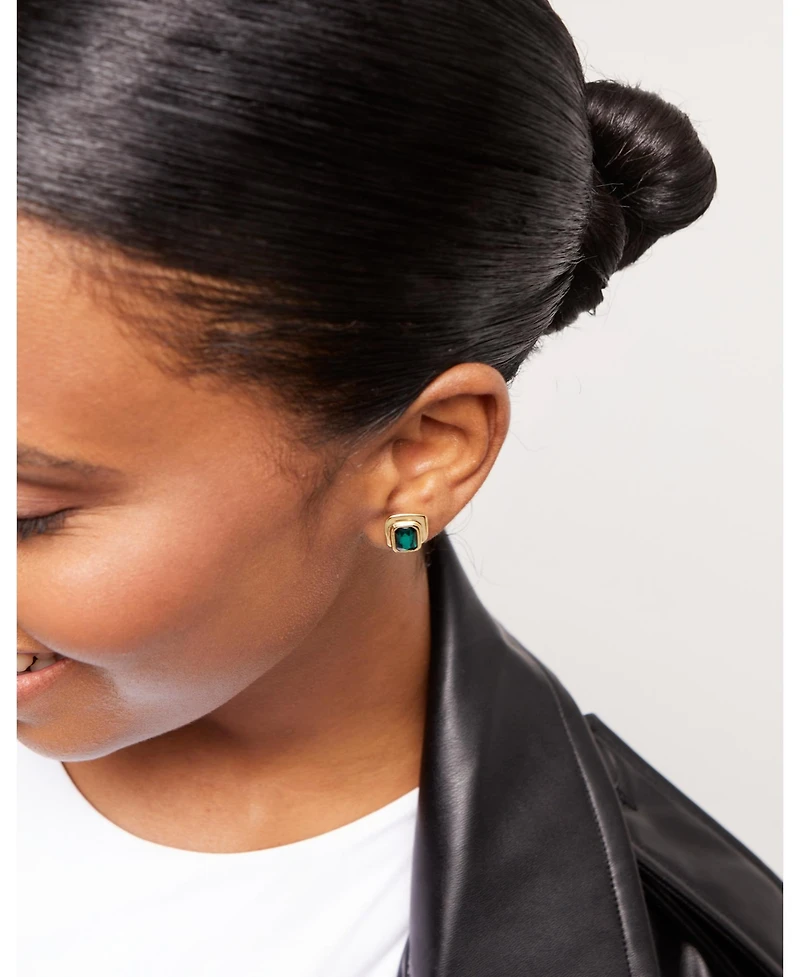 UNOde50 Rectangular Shaped Crystals Earrings
