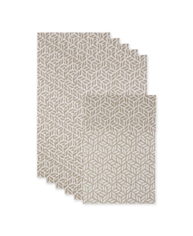 Design Imports Leaf Print Fridge Liner 6 Pack Set, 24" x 12"