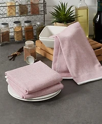 Design Imports French Terry Chambray Solid Cotton Dishtowel 3 Pack Set, 18" x 28"