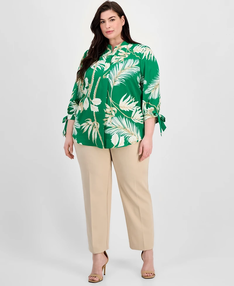 Anne Klein Plus Printed 3/4-Sleeve Top