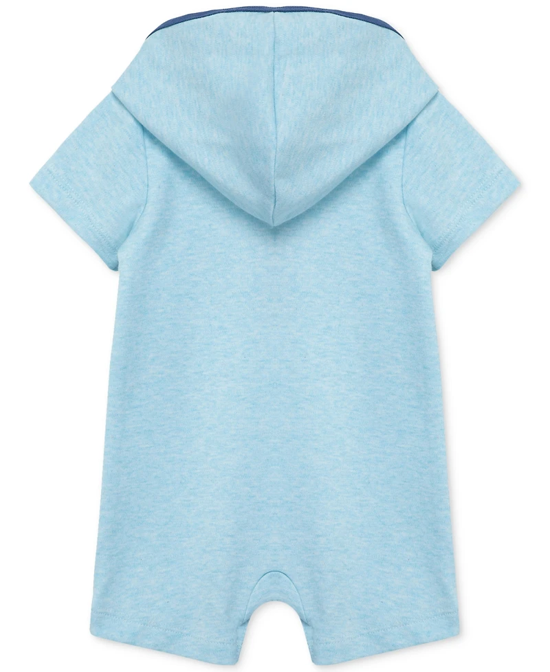Little Me Baby Boys Breezy Cotton Hooded Romper