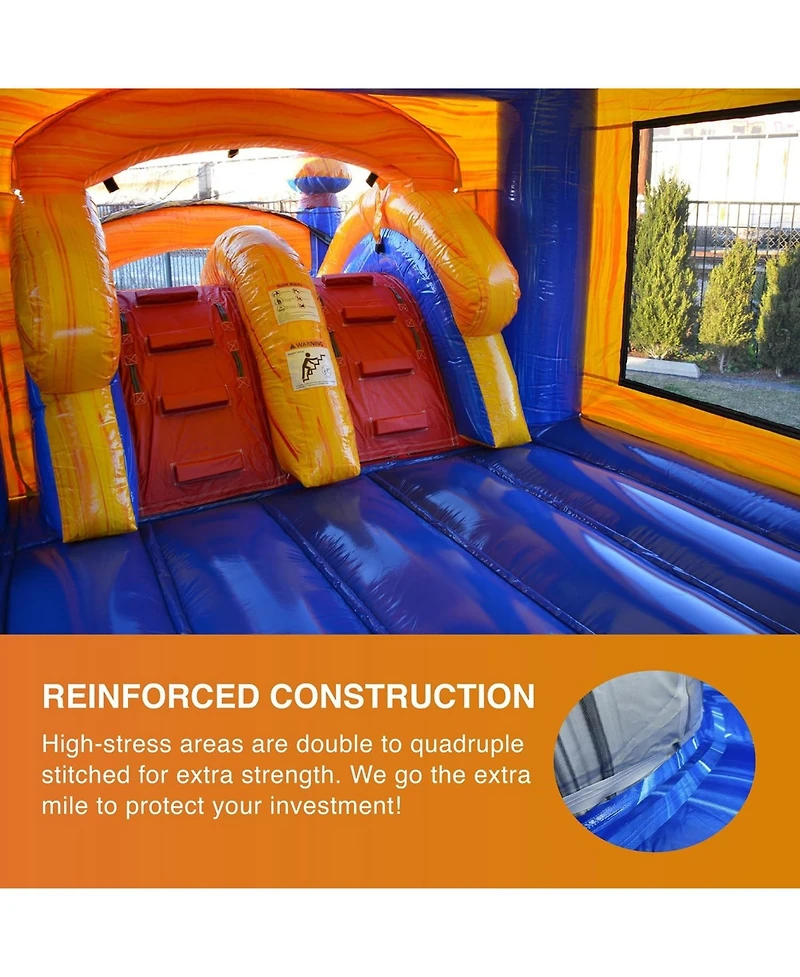 JumpOrange Melting Artic Commercial Grade Bounce House Water Slide Combo with Pool for Kids and Adults (with Blower), Basketball Hoop, Wet Dry Use, Ou