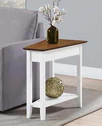 Convenience Concepts 24" Rubber wood Ah Wedge End Table with Shelf