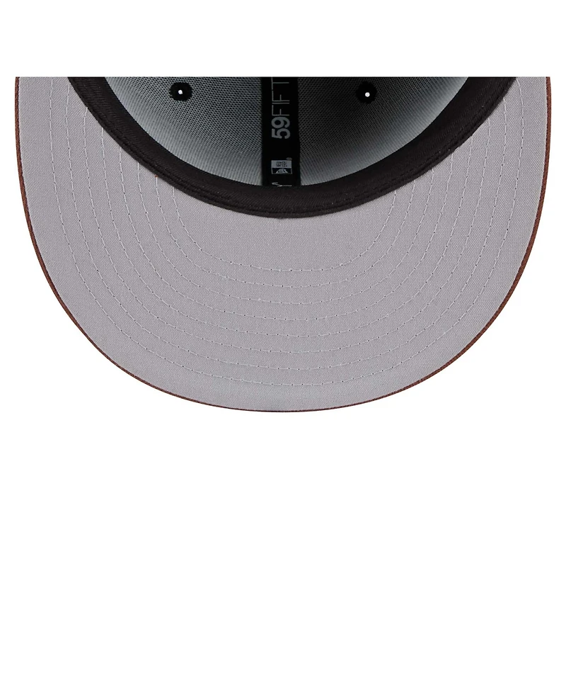 New Era Men's Brown Chicago White Sox Vintage Herringbone 59FIFTY Fitted Hat