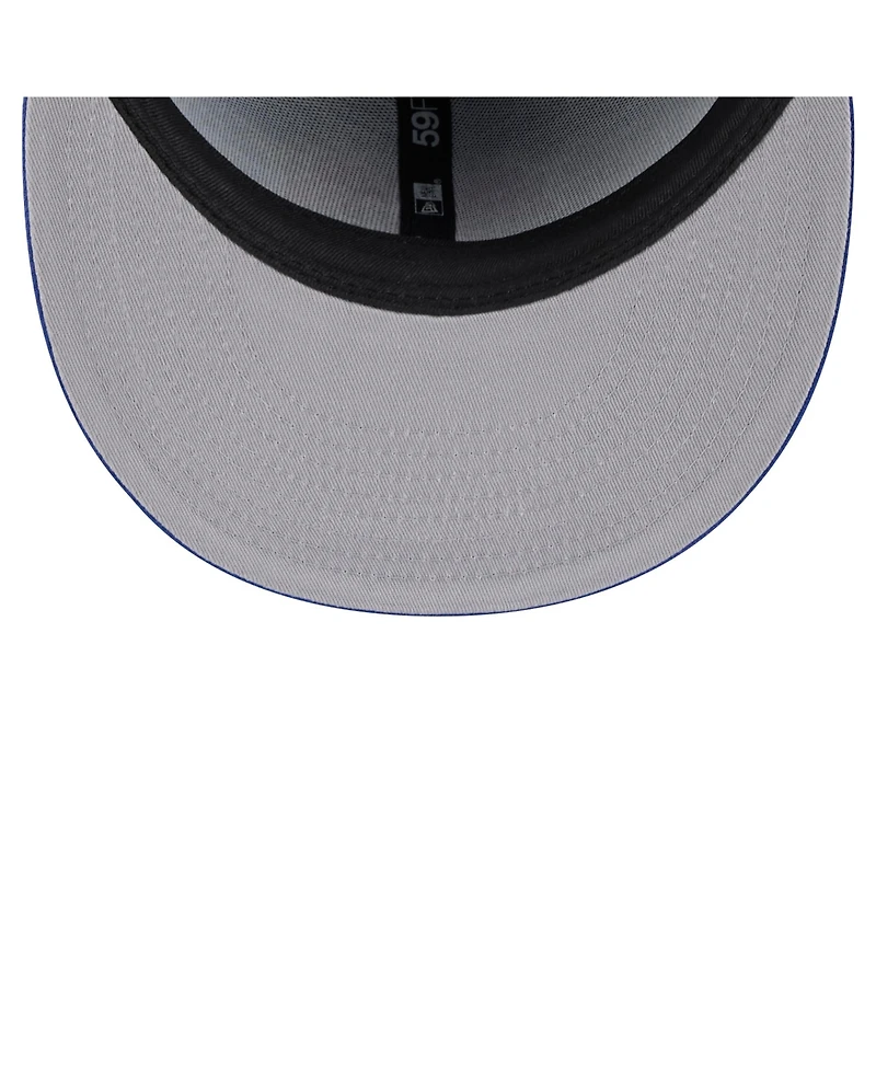New Era Men's Blue New York Knicks Throwback Pennant 59FIFTY Fitted Hat
