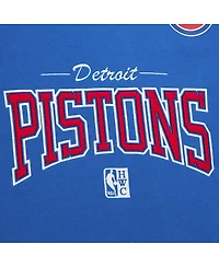 Mitchell & Ness Men's Blue Detroit Pistons Hardwood Classics There Back 2.0 Vintage Pullover Sweatshirt