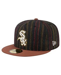 New Era Men's Brown Chicago White Sox Vintage Herringbone 59FIFTY Fitted Hat