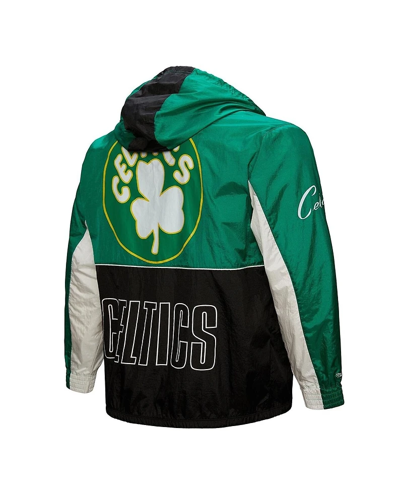 Mitchell & Ness Men's Black Boston Celtics Hardwood Classics Big Shot Premium Full-Zip Windbreaker Jacket
