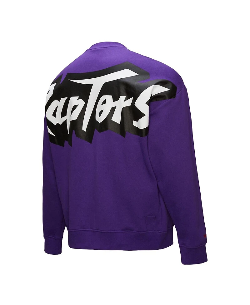 Mitchell & Ness Men's Purple Toronto Raptors Hardwood Classics There Back 2.0 Vintage Pullover Sweatshirt