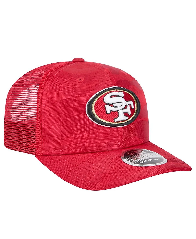 New Era Men's Scarlet San Francisco 49ers Adventure Camo Trucker 9SEVENTY Stretch-Snap Adjustable Hat