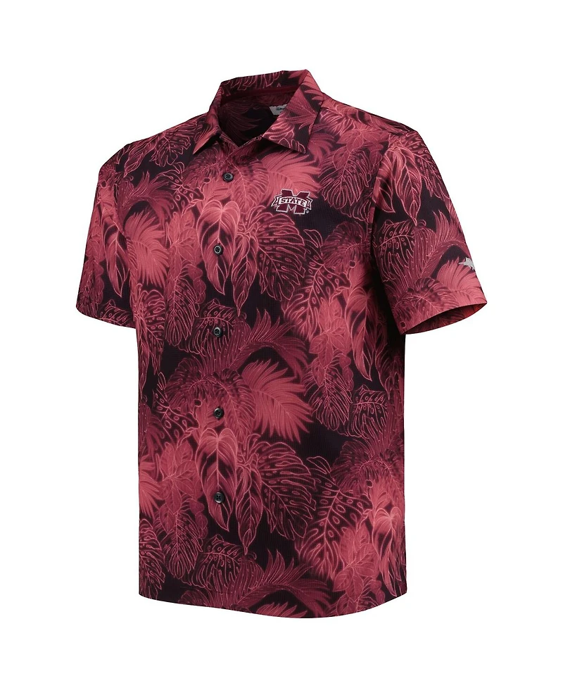 Tommy Bahama Men's Maroon Mississippi State Bulldogs Coast Luminescent Fronds IslandZone Button-Up Camp Shirt