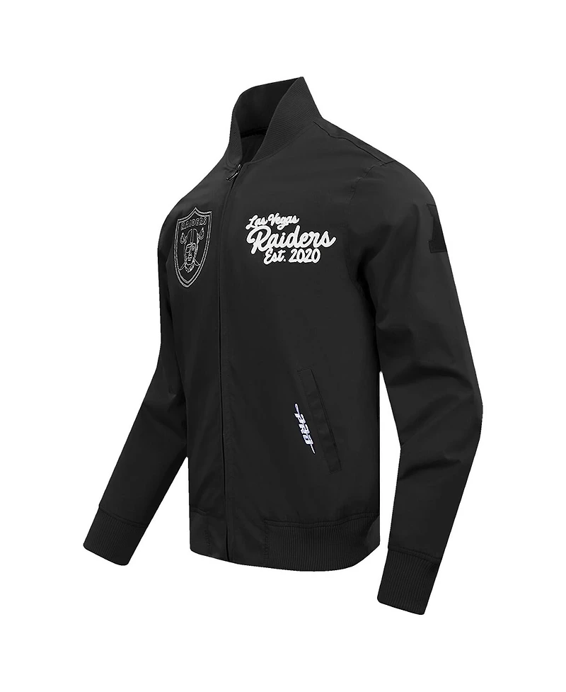 Pro Standard Men's Black Las Vegas Raiders Paint The City Twill Full-Zip Jacket