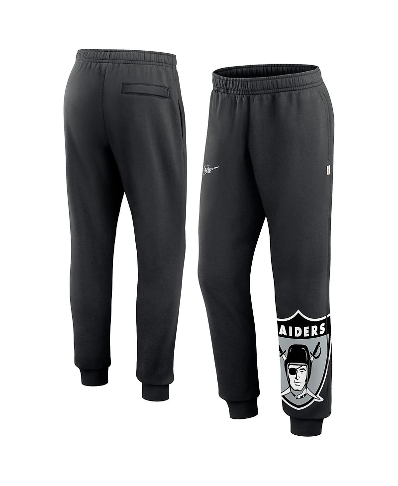 Nike Men's Black Las Vegas Raiders Logo Crop Joggers