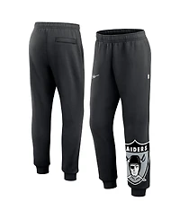 Nike Men's Black Las Vegas Raiders Logo Crop Joggers