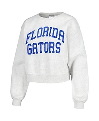 ZooZatz Women's Oatmeal Florida Gators Core Chenille Cropped Pullover Sweatshirt