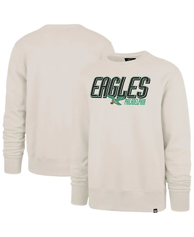 '47 Brand Men's Cream Philadelphia Eagles Locked In Headline Pullover Sweatshirt