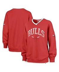 '47 Brand Women's Red Chicago Bulls Rise Pack Daze '80s Oversized Pullover Sweatshirt