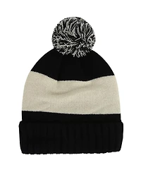 American Needle Men's Black/Cream Philadelphia Flyers Adeline Cuffed with Pom Knit Hat