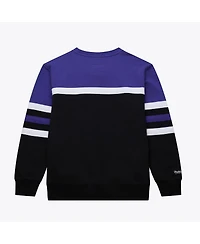 Mitchell & Ness Men's Black/Purple Utah Jazz Hardwood Classics Vintage Logo Head Coach Pullover Sweatshirt