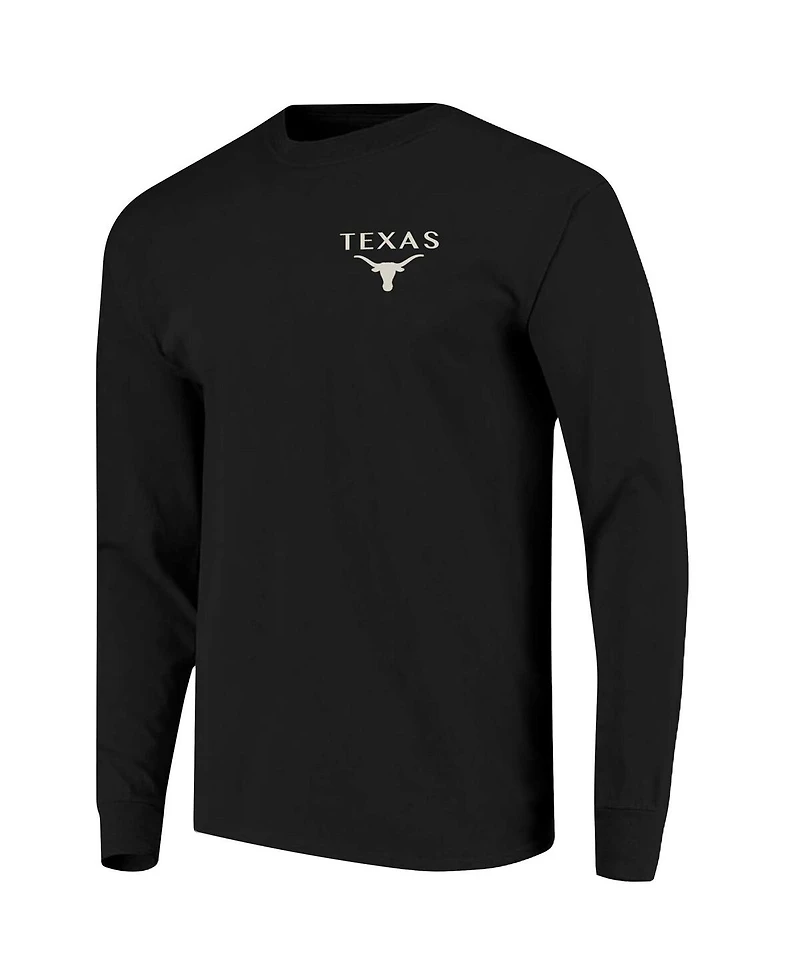 Image One Men's Black Texas Longhorns Comfort Colors Campus Nights Long Sleeve T-Shirt