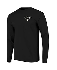 Image One Men's Black Texas Longhorns Comfort Colors Campus Nights Long Sleeve T-Shirt