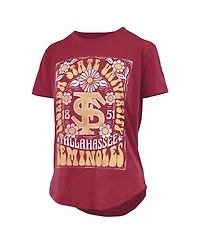 Pressbox Women's Garnet Florida State Seminoles Irvine Floral Team Color T-Shirt