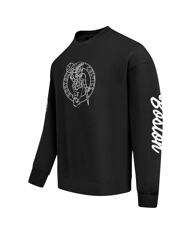 Pro Standard Men's Black Boston Celtics Paint the City Drop Shoulder Sweatshirt