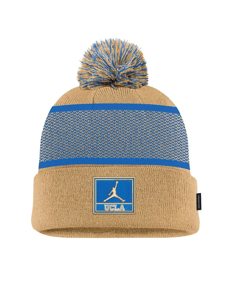 Nike Big Boys and Girls Gold Ucla Bruins 2024 Sideline Peak Cuffed with Pom Knit Hat