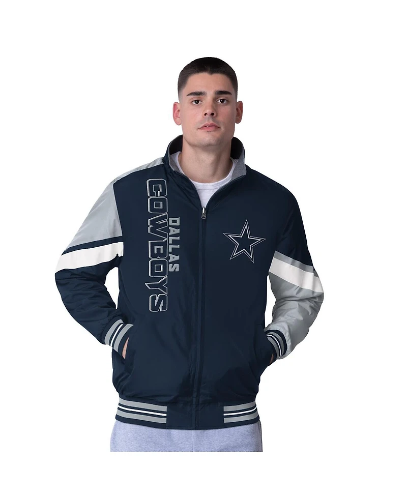 G-iii Sports by Carl Banks Men's Navy Dallas Cowboys Strong Arm Reversible Full-Zip Jacket