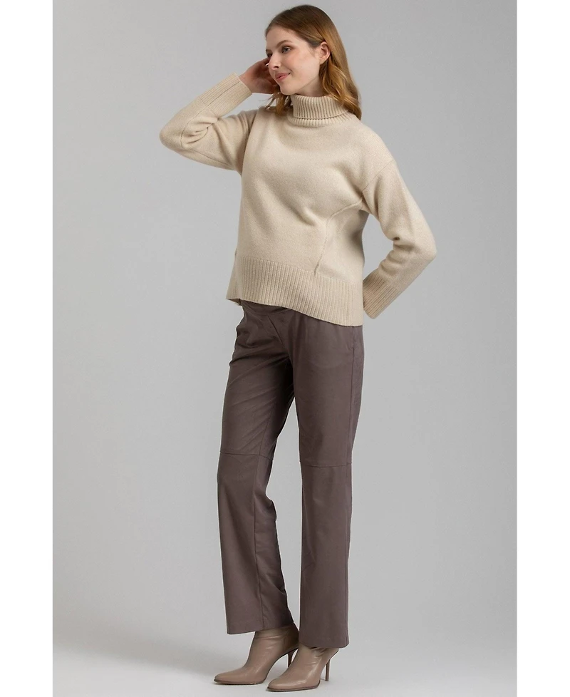 Maternity Straight & Stretchy in Leather Romeo Trousers