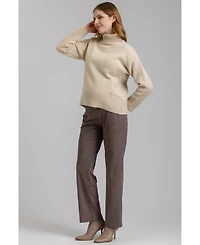Maternity Straight & Stretchy in Leather Romeo Trousers