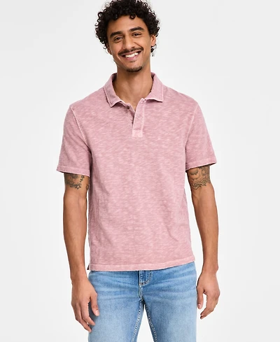 Sun + Stone Men's Regular-Fit Textured Polo Shirt, Created for Macy's