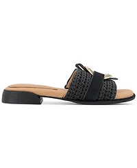 Gentle Souls Women's Hudson Mixed-Media Flat Sandals