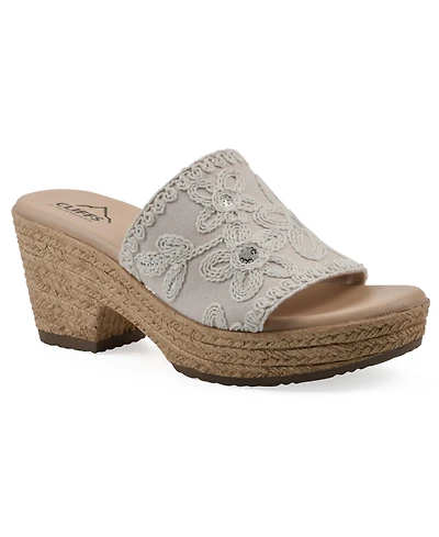 Cliffs by White Mountain Women's Biancia Wedge Slip-On Sandals